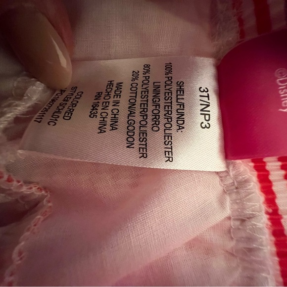 DISNEY MINNIE MOUSE RUFFLED RED AND WHITE SKIRT SIZE 3T. NEVER WORN - Picture 6 of 7